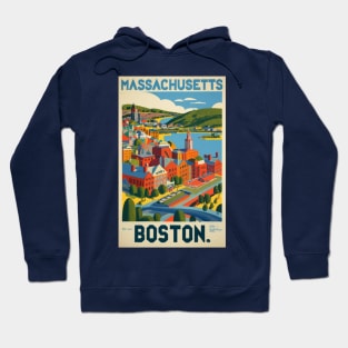 A Vintage Travel Art of Boston - Massachusetts - US Hoodie